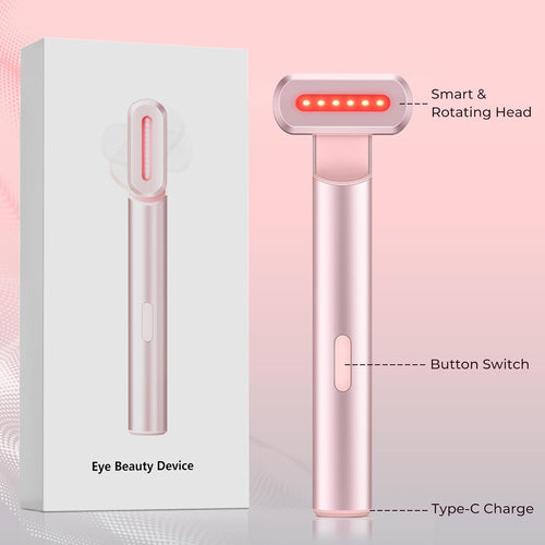 Red-Light-Therapy-For-Face,7 in 1 LED Light-Therapy-Wand for Face and Neck - Microcurrent Facial Device for Anti-Aging - Face & Eye Massager Skincare (7 Colors Led Light)