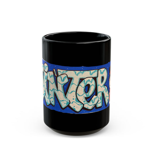 Graffiti Peace Mug — Retro Flower Street Art Coffee Cup (11oz/15oz) winter - SWENDAB
