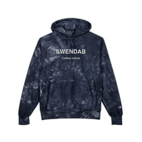 Embroidered Tie-Dye Hoodie — "SWENDAB CATTIVE NOTIZIE" Champion Reverse Weave - SWENDAB
