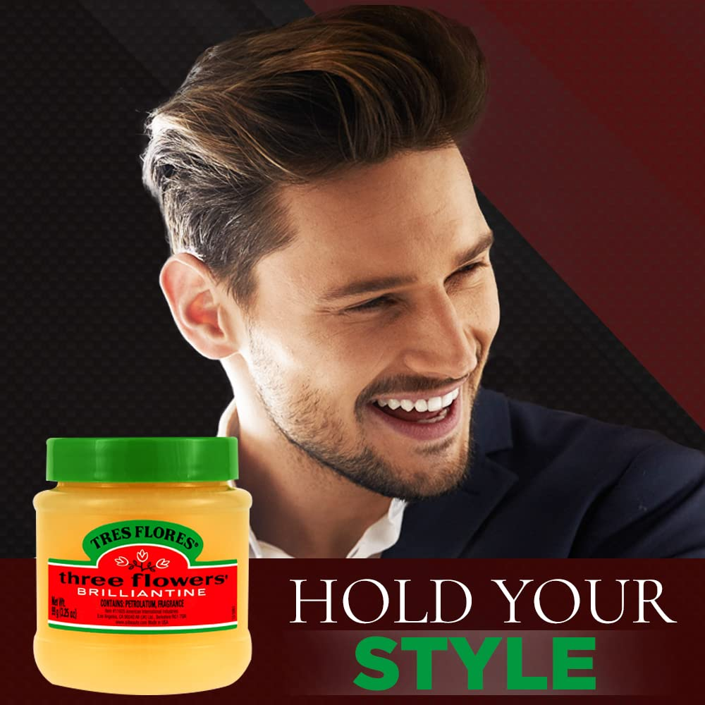 Brilliantine Solid Pomade – Classic Hair Pomade for Men, High Shine Hair Dressing for Smooth Sleek Styles, 3.25 Oz