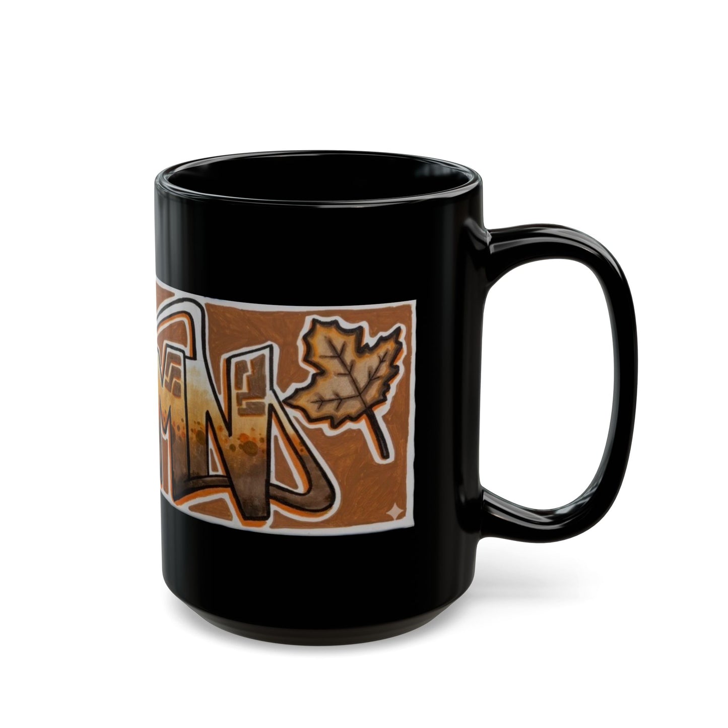 Graffiti Peace Mug — Retro Flower Street Art Coffee Cup (11oz/15oz) AUTUMN - SWENDAB