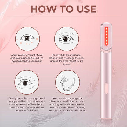 Red-Light-Therapy-For-Face,7 in 1 LED Light-Therapy-Wand for Face and Neck - Microcurrent Facial Device for Anti-Aging - Face & Eye Massager Skincare (7 Colors Led Light)